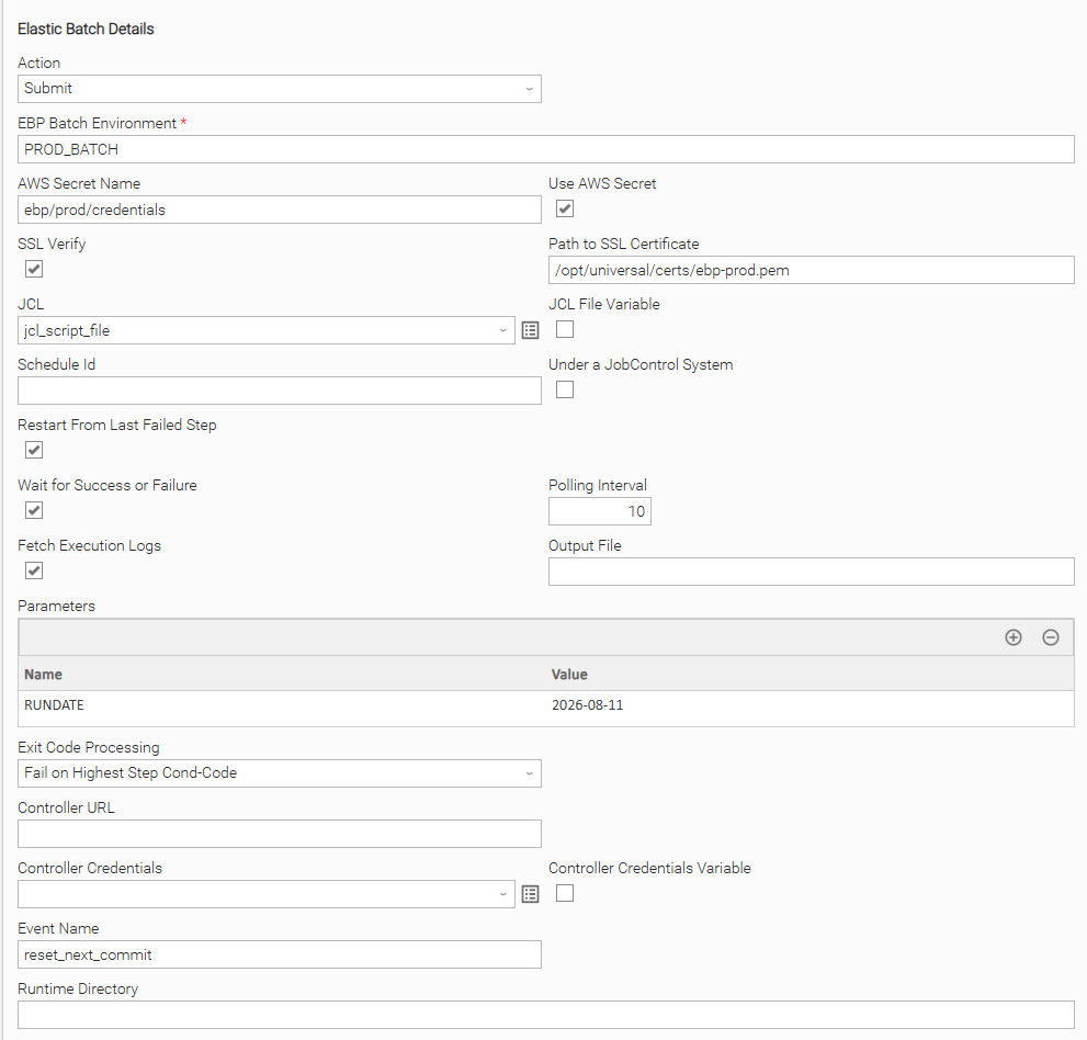 Configuration screenshot