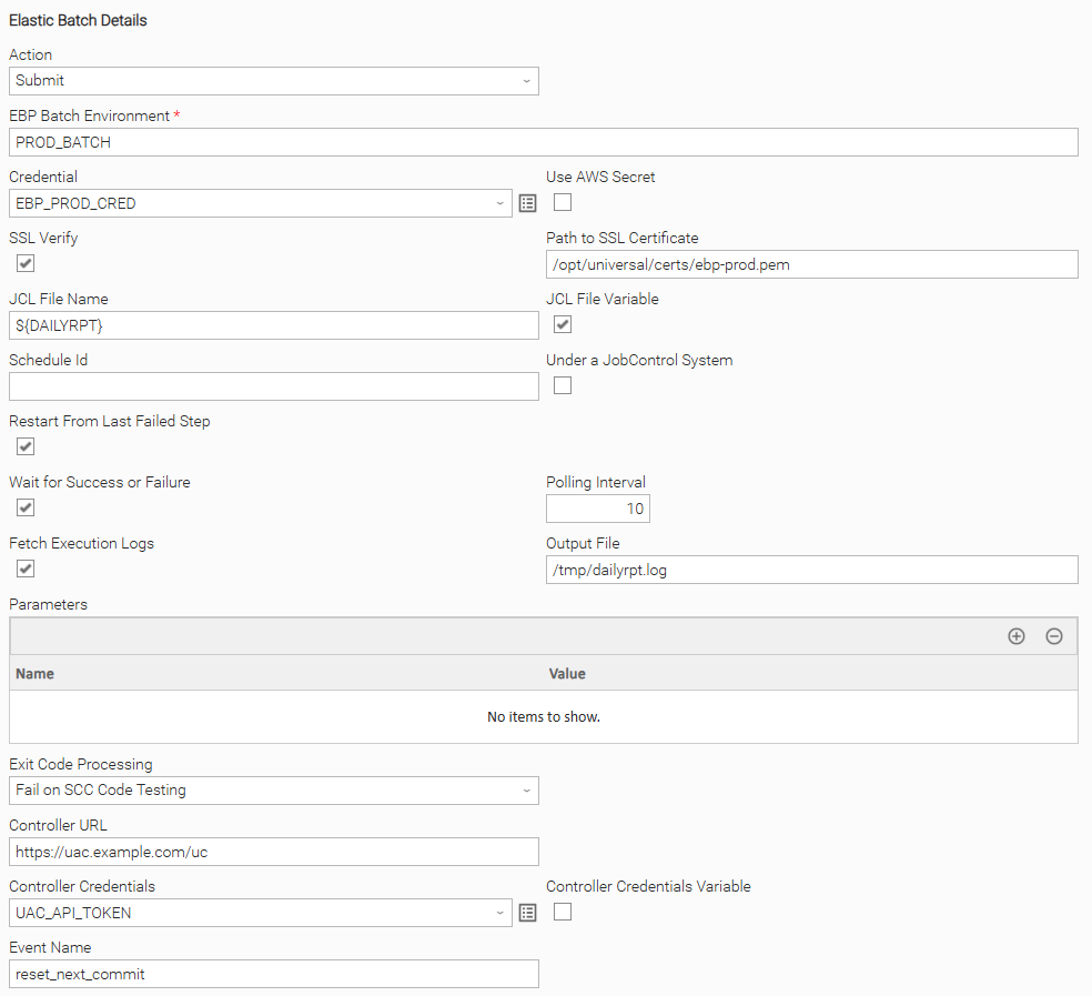 Configuration screenshot