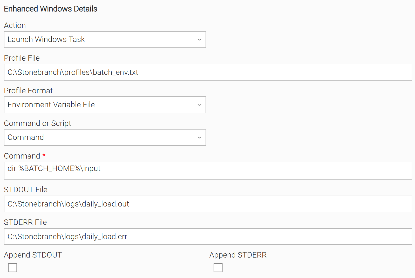 Configuration screenshot