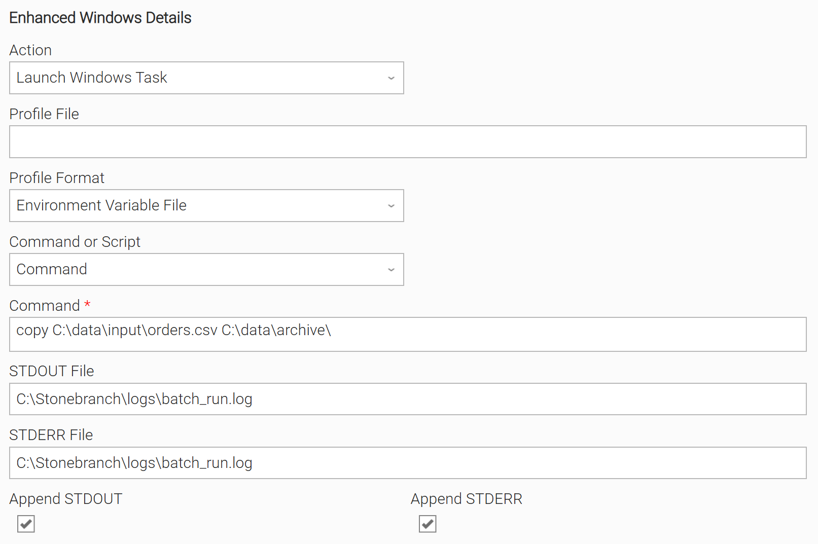 Configuration screenshot